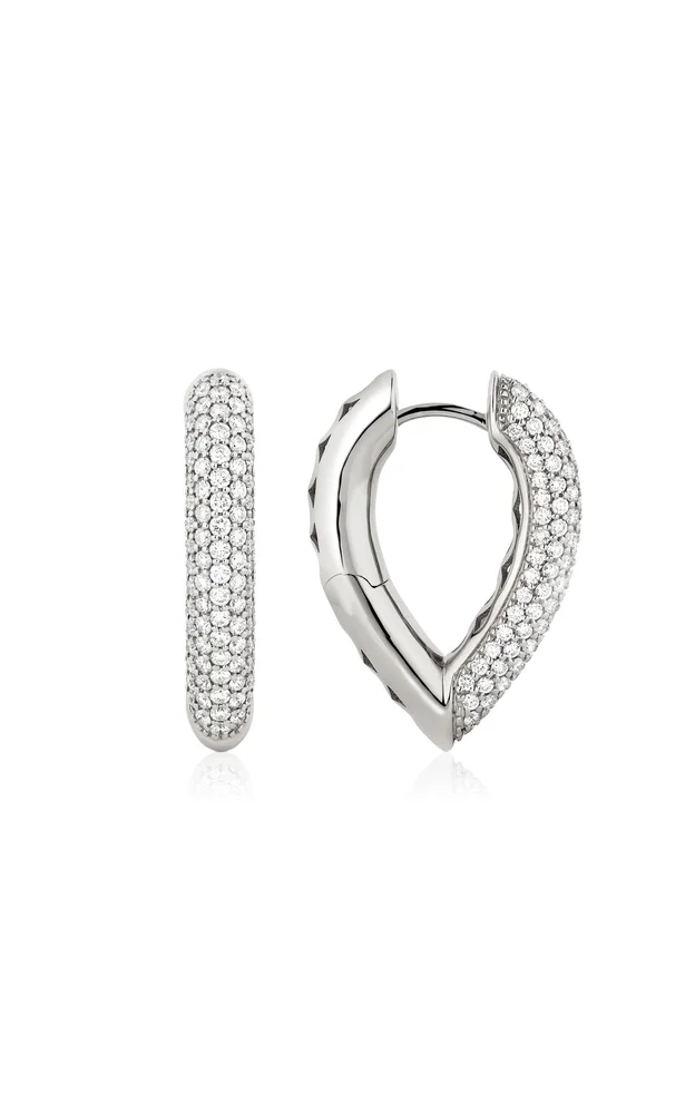 Drop Link Earrings Pave Medium