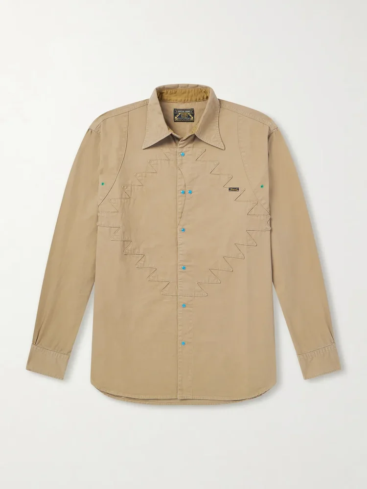 Thunderbird Panelled Cotton-Twill Shirt