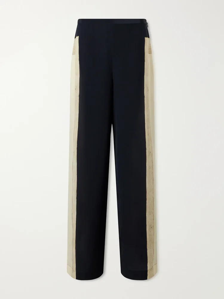 Sona silk crepe de chine wide-leg pants