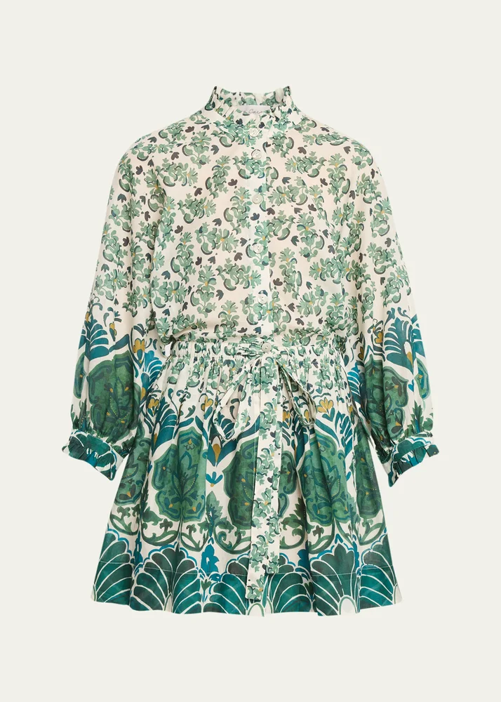 Beatrice Printed Mini Shirtdress