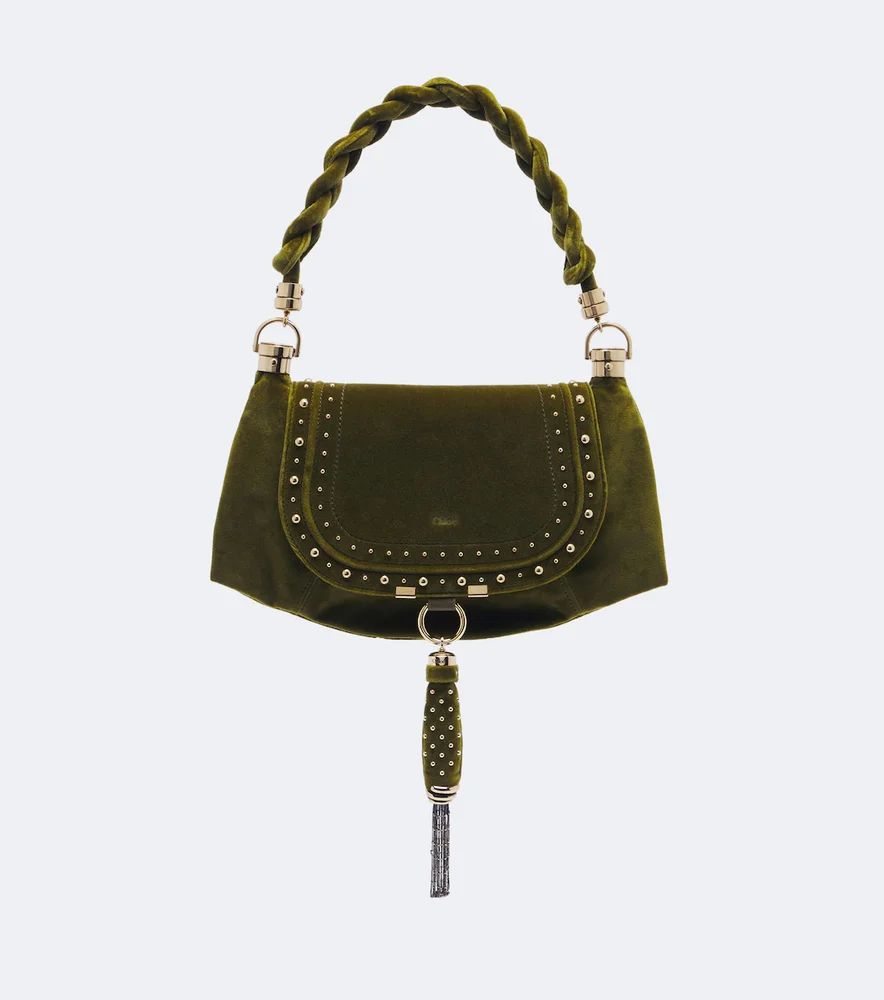 Marcie Foulard Small velvet shoulder bag