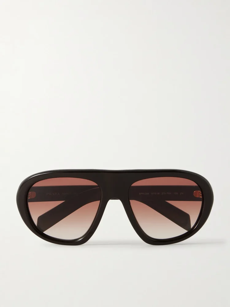 Oversized aviator-style acetate sunglasses