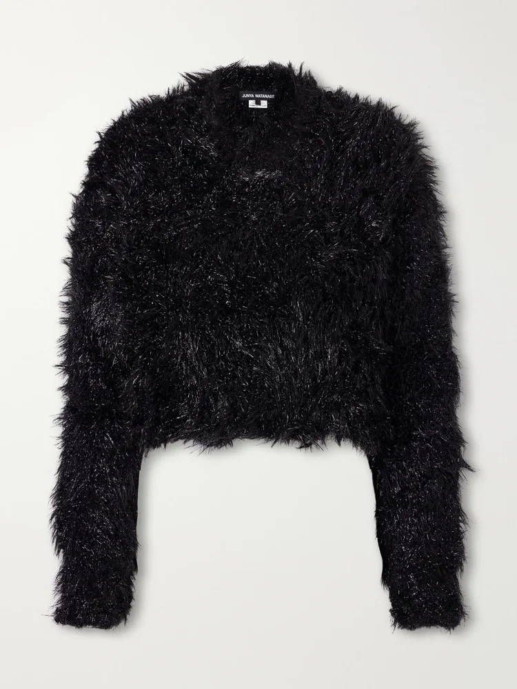 Distressed plush sweater