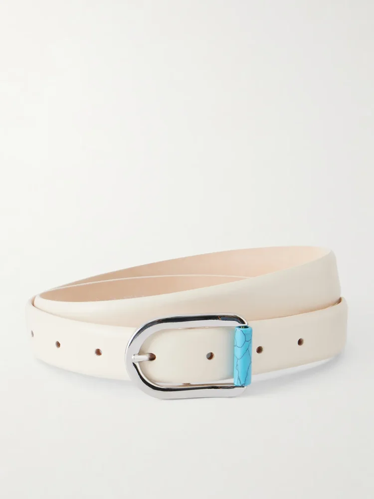Mija turquoise-embellished leather belt
