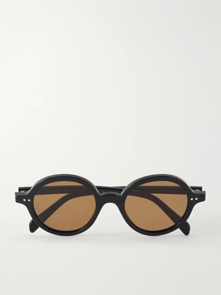Circle round-frame acetate sunglasses
