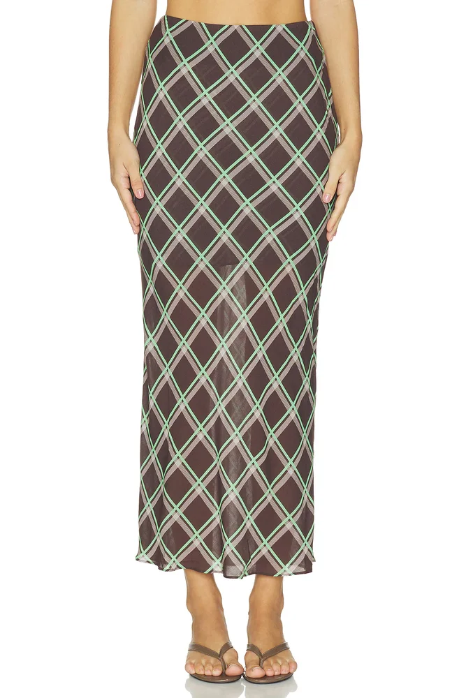 Yvonne Check Maxi Skirt