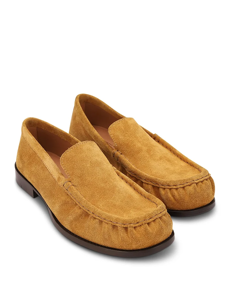 Women's Suede Creased Toe Loafers
