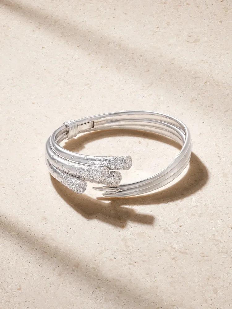 Sheaf 18-karat white gold diamond bangle