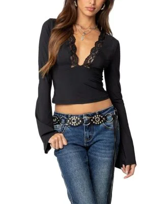 Tina Lacey Plunge Neck Top
