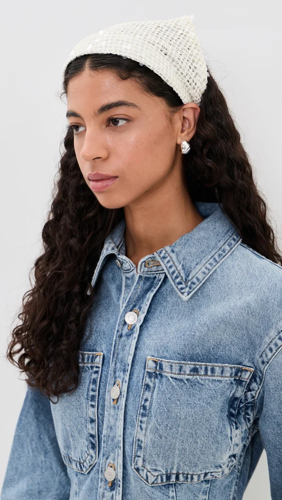 Jackie Sequin Crochet Hankerchief Headband