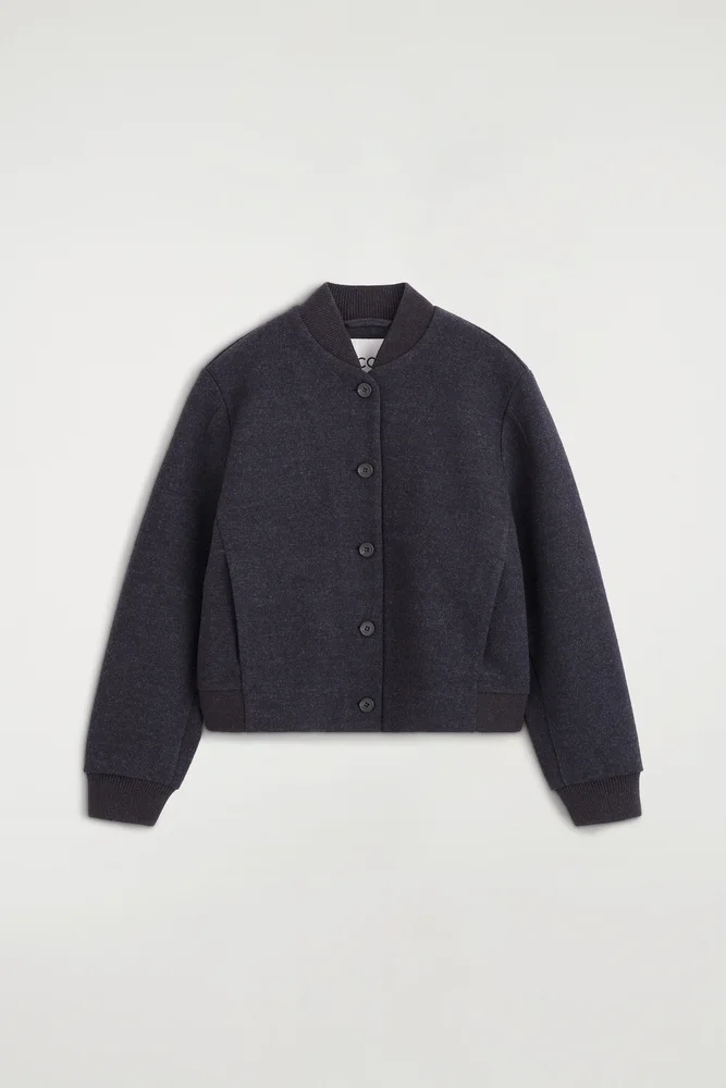 Boiled Wool-blend Bomber Jacket