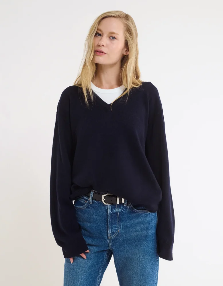 Vail V-Neck Sweater | Navy