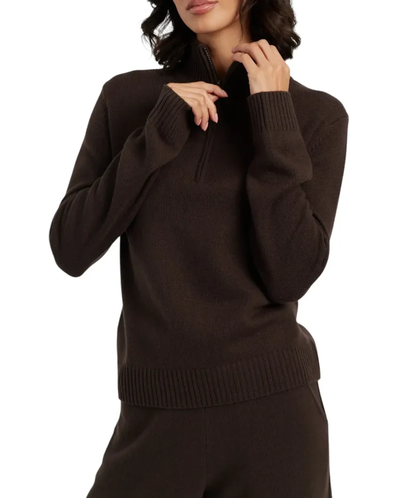 Wool-Cashmere Quarter Zip Jumper