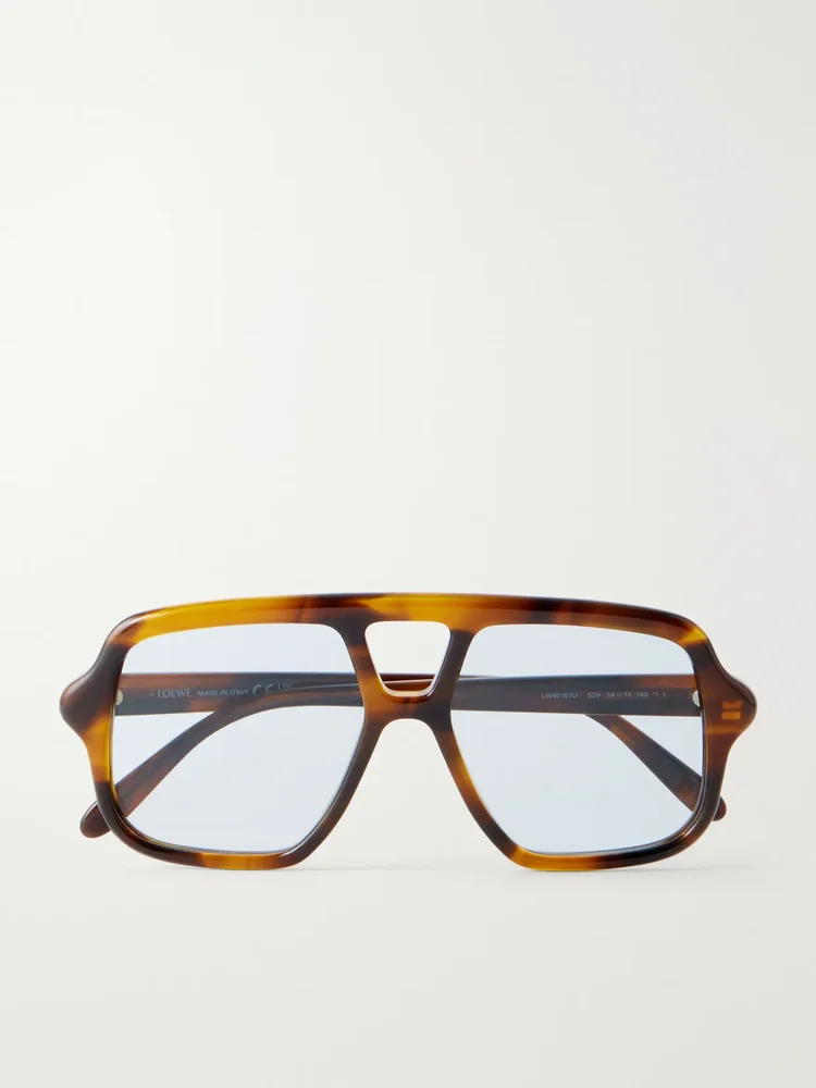Slim Light aviator-frame tortoiseshell acetate sunglasses