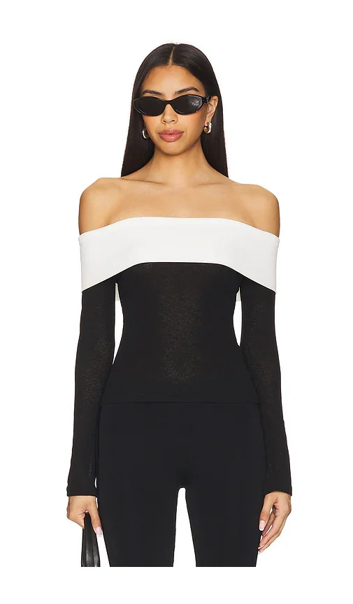 Off-The-Shoulder Button-Through Top