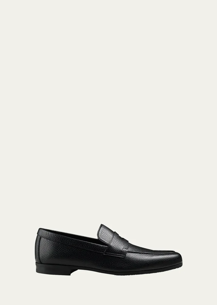 Men's Thorne Soft Textured Leather Penny Loafers