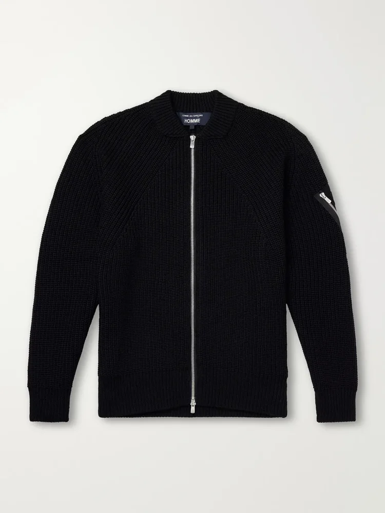 Wool Zip-Up Cardigan