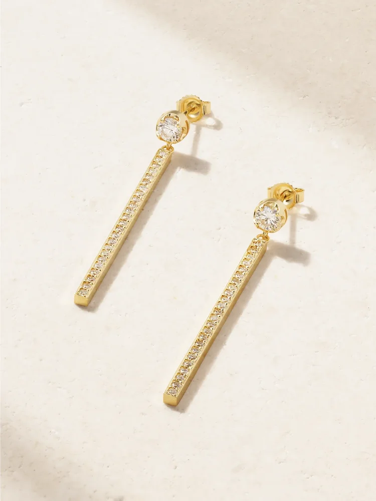 Illusion 18-karat gold diamond earrings