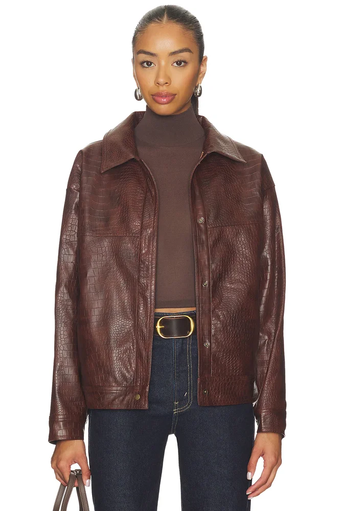 Wendy Croc Pu Leather Jacket