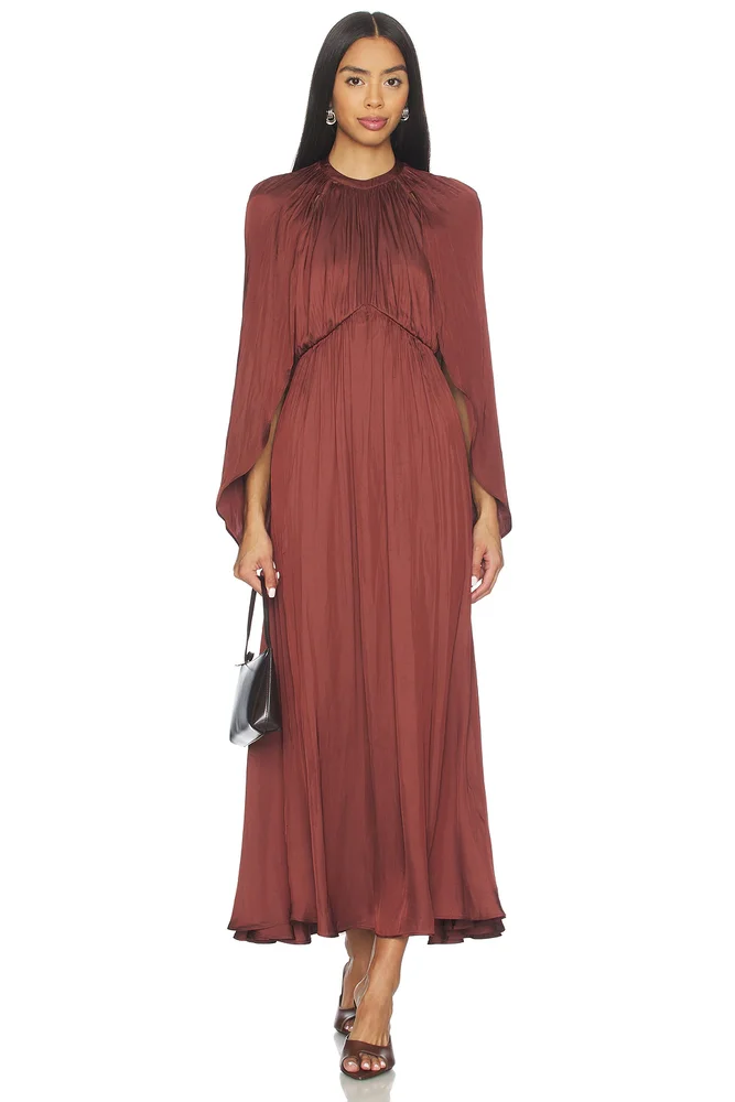 Halter Cape Midi Dress