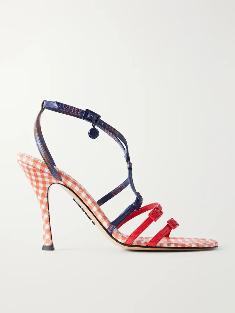 New Comic 90 checked leather sandals