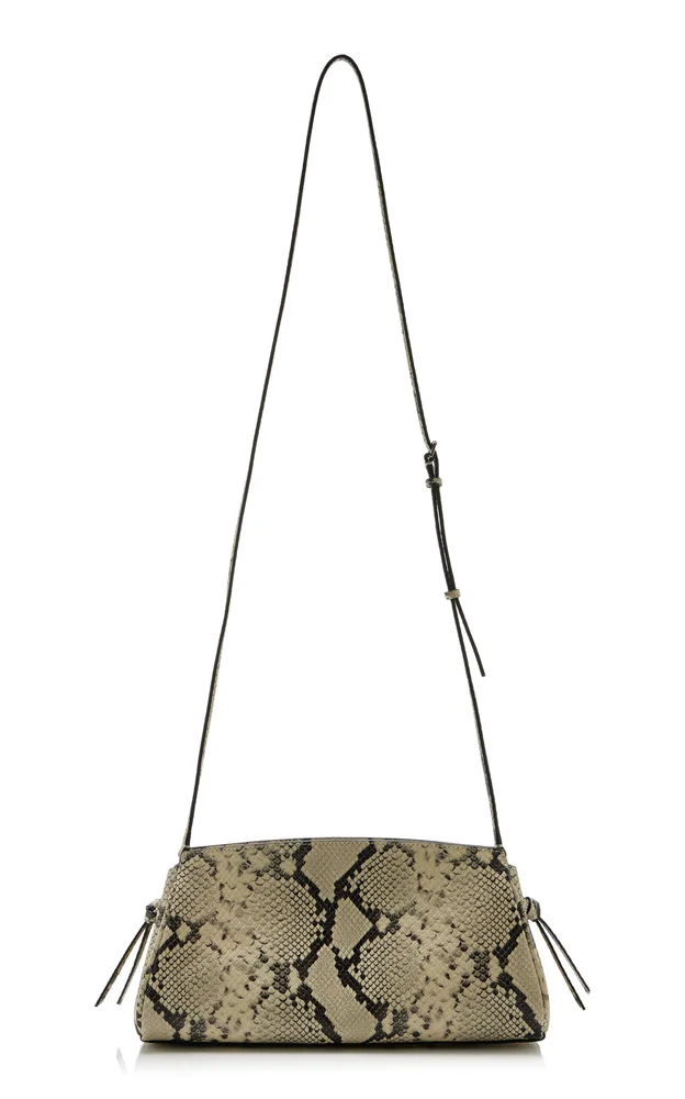 Maude Convertible Snake-Effect Leather Clutch
