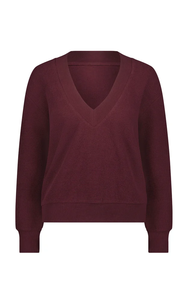 Waffle Knit Deep V