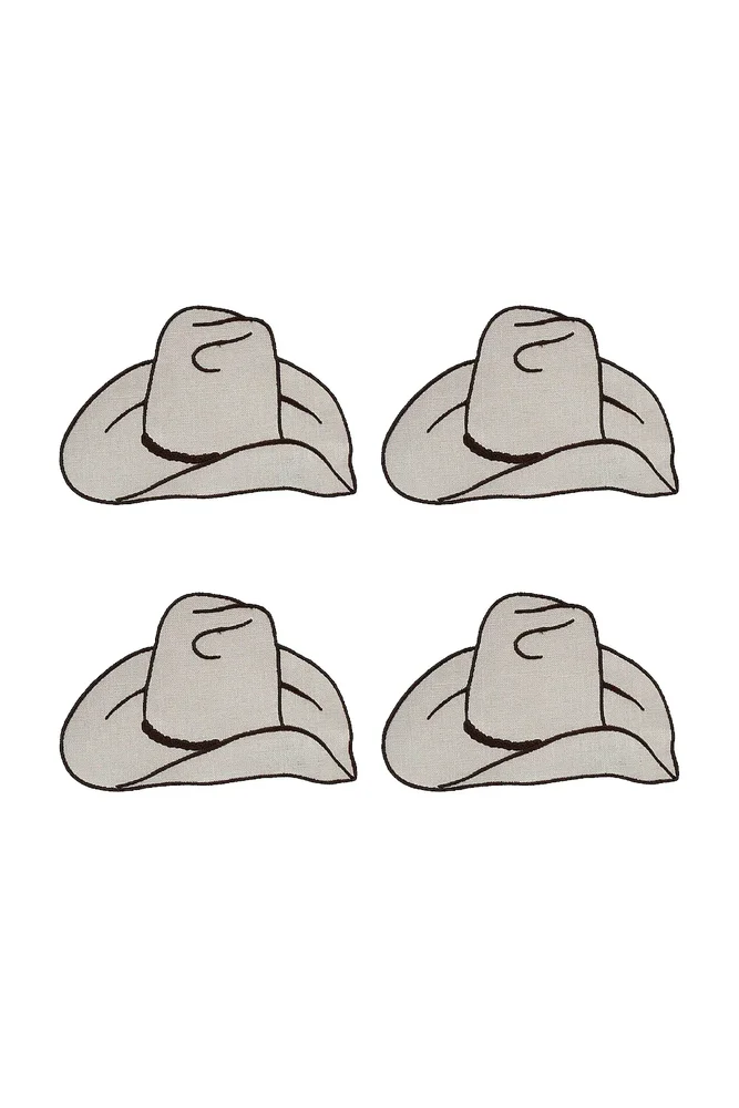Cowboy Hat Cocktail Napkins Set Of 4