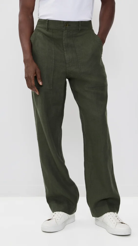 Garment Dyed Field Pants In Linen