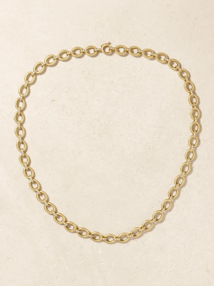 Classic 18-karat gold diamond necklace