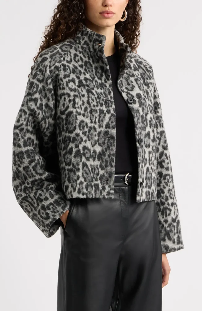 Animal Print Cropped Jacket