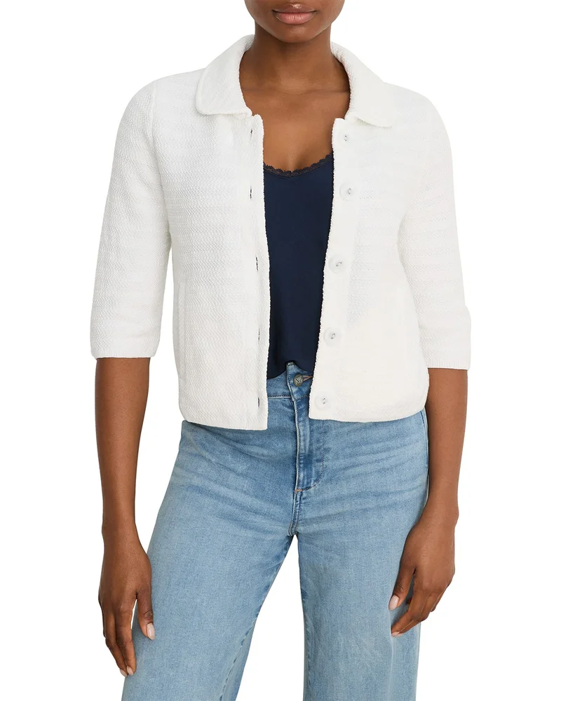 Elbow Sleeve Textured Knit Jacket