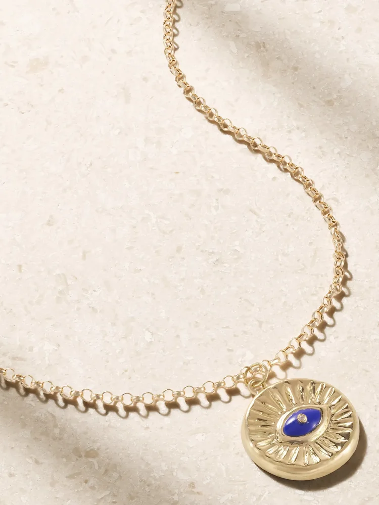 Little Dream of Clarity 18-karat gold lapis lazuli necklace