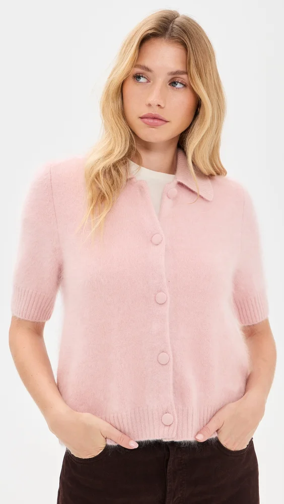 Jada Brushed Cashmere Short Sleeve Cardigan