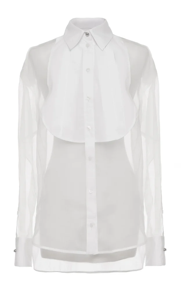 Pleated Silk Tux Shirt