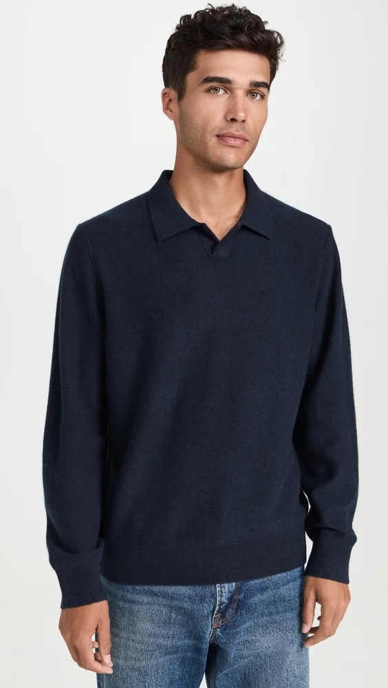 Boiled Cashmere Johnny Collar Sweater