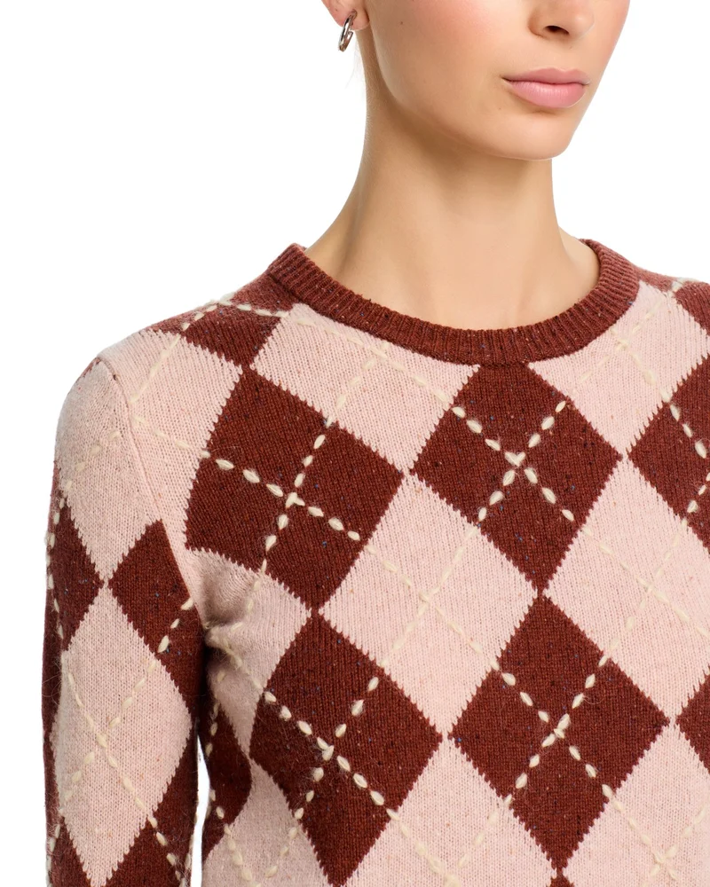 Johanna Wool Argyle Crewneck Sweater