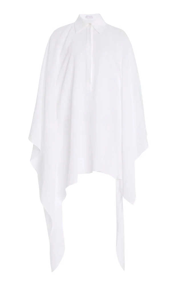 Asymmetric Linen Crepe Caftan