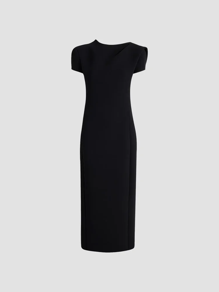Iryl Draped Open-Back Midi Dress