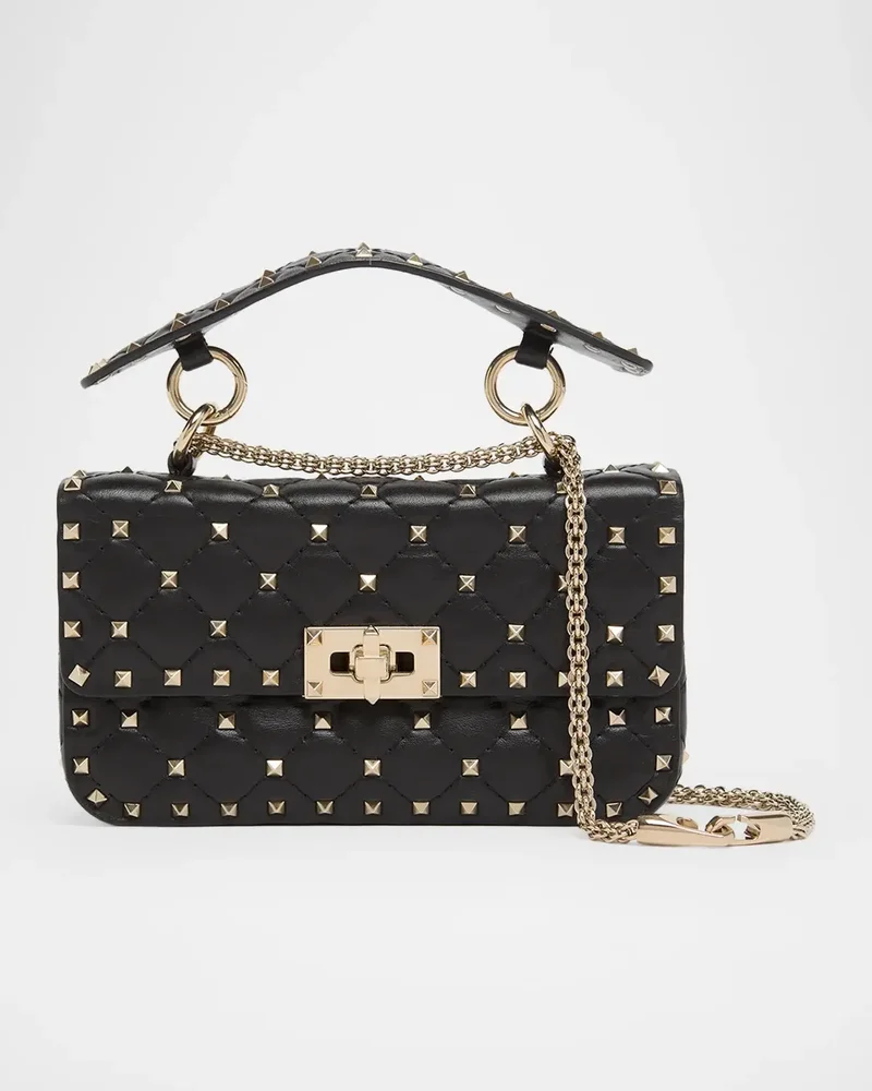 Small Quilted Leather Rockstud Shoulder Bag
