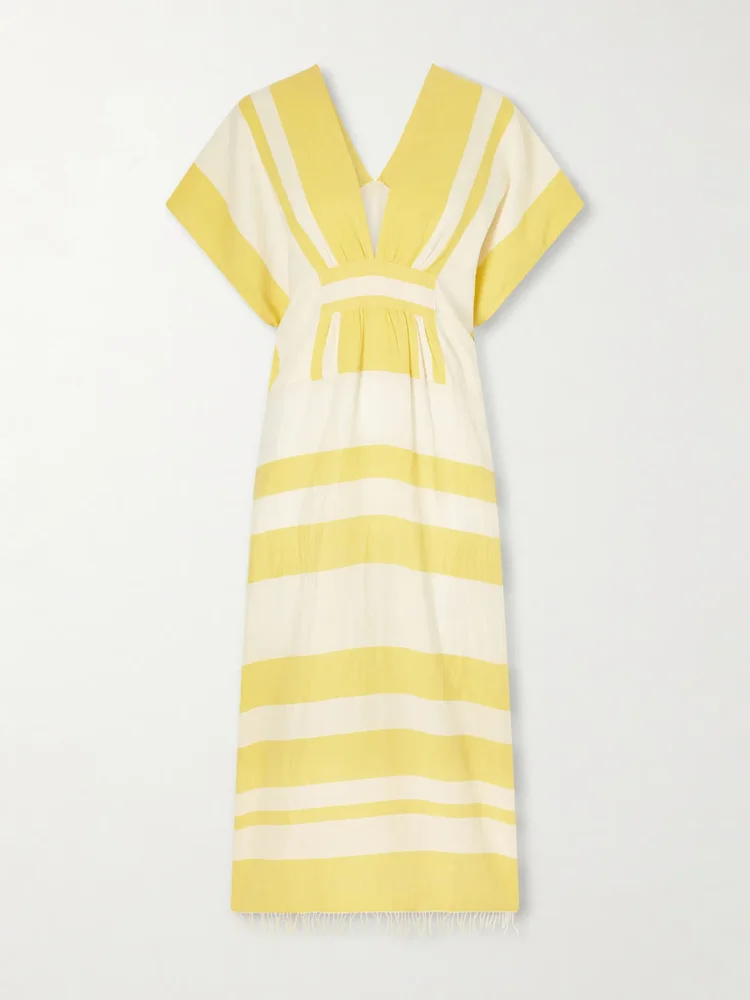 Gasira striped cotton-blend maxi dress