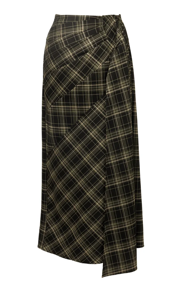 Leandra Plaid Midi Skirt