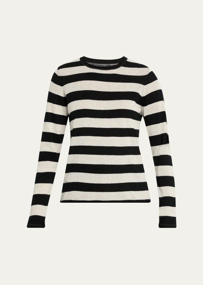 Machine Washable Cashmere Striped Pullover