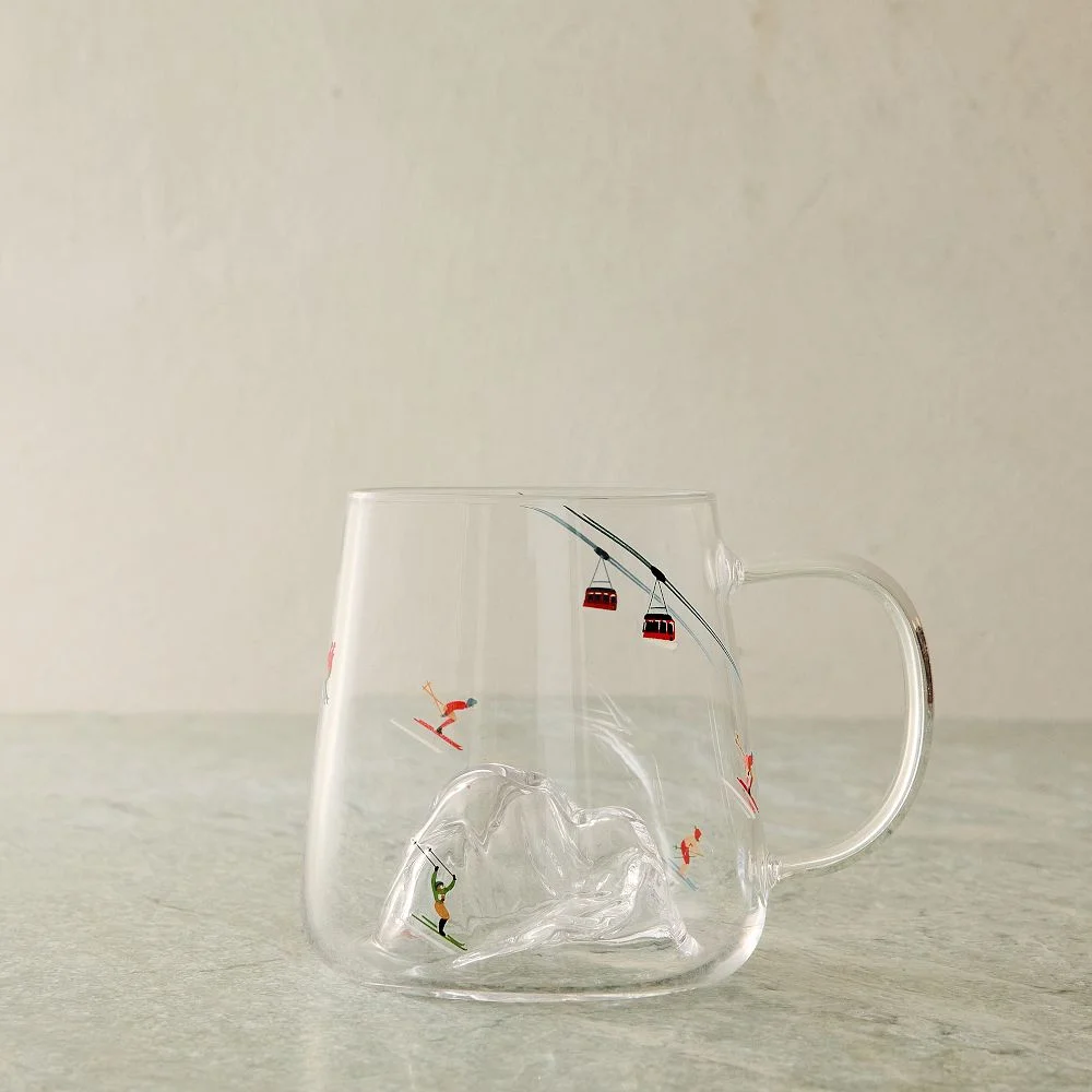 Skier Mountain Handled Mug