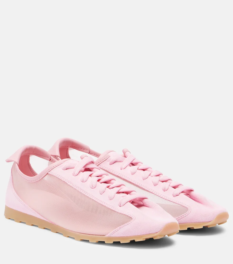Tennis suede-trimmed sneakers