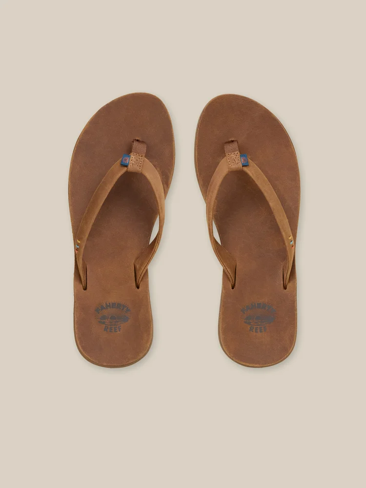 Faherty X REEF Ojai Slim Flip Flop - Dark Brown