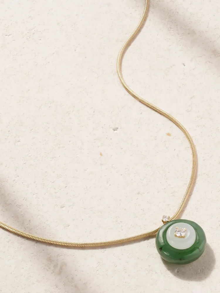Signal small 18-karat gold multi-stone necklace