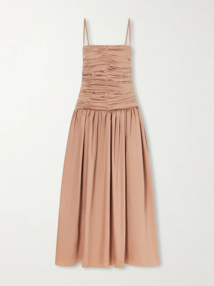 Amina gathered organic cotton dress