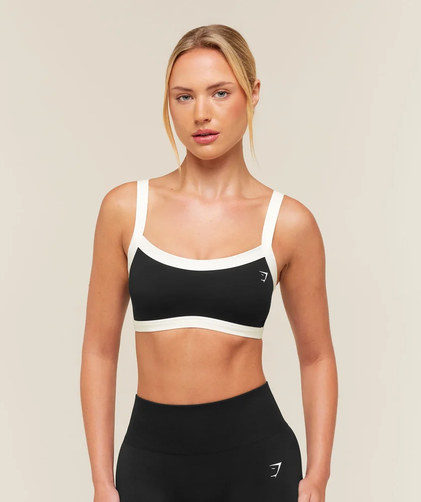 Gymshark Training Campus Sports Bra - Black/Soft White