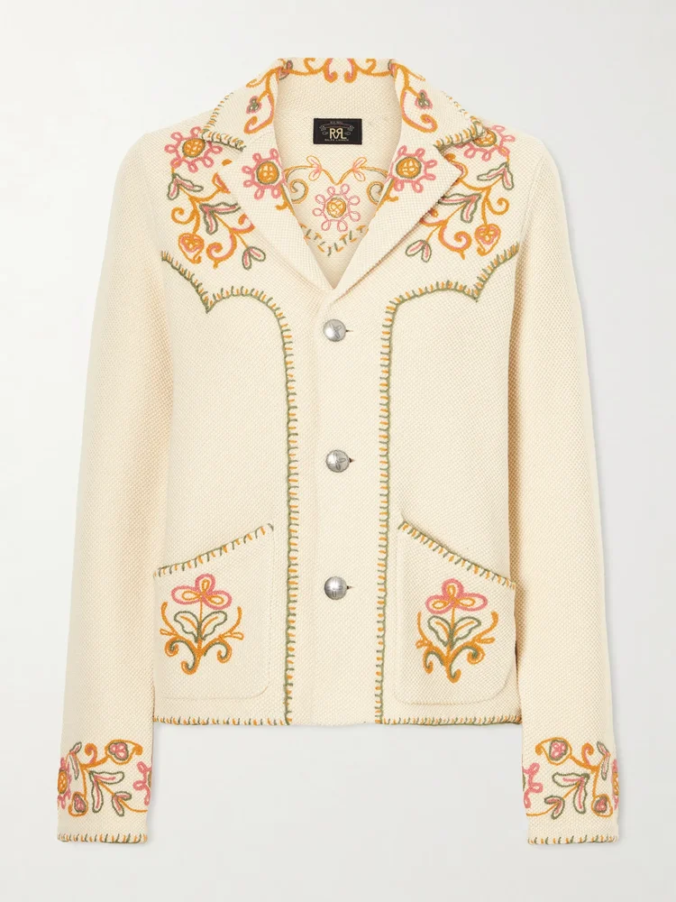 Bella crochet-trimmed cotton and cashmere-blend cardigan